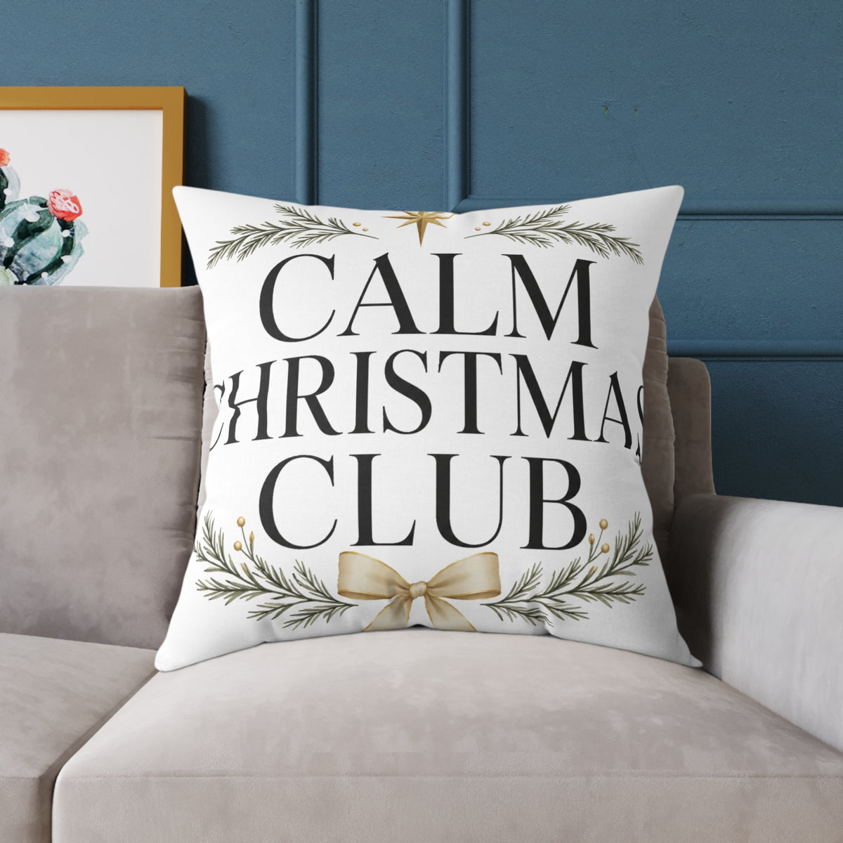 Christmas Calm Christmas Club Holiday Throw Pillow