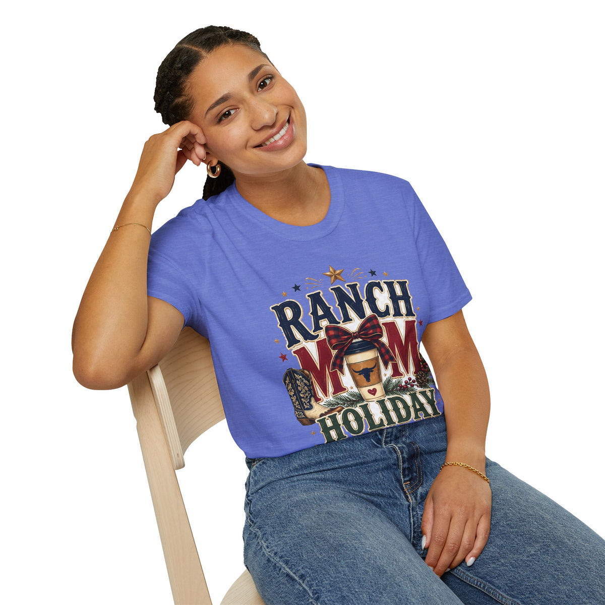 Ranch Mom Holiday Hustle T-Shirt — Festive Western Mom Tee