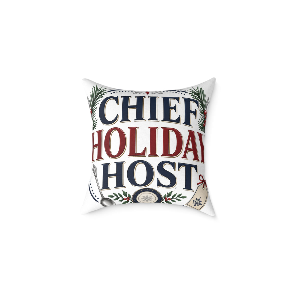 Christmas Chief Holiday Host Throw Pillow — Festive Christmas Decorative Cushion