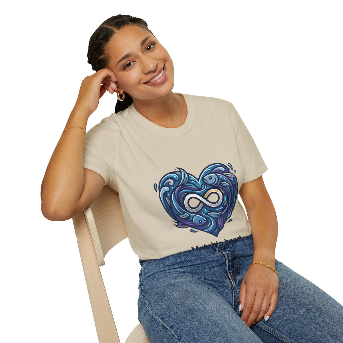 Pisces Infinity Heart T‑Shirt — Zodiac Ocean Love Tee