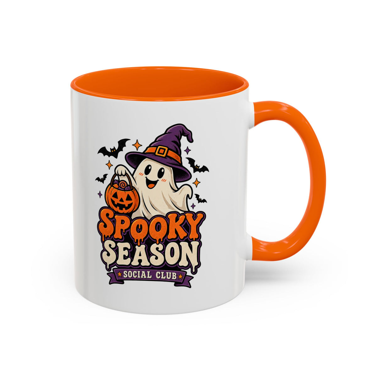 Spooky Season Coffee Mug — Cute Ghost Halloween Accent Mug (11/15oz)