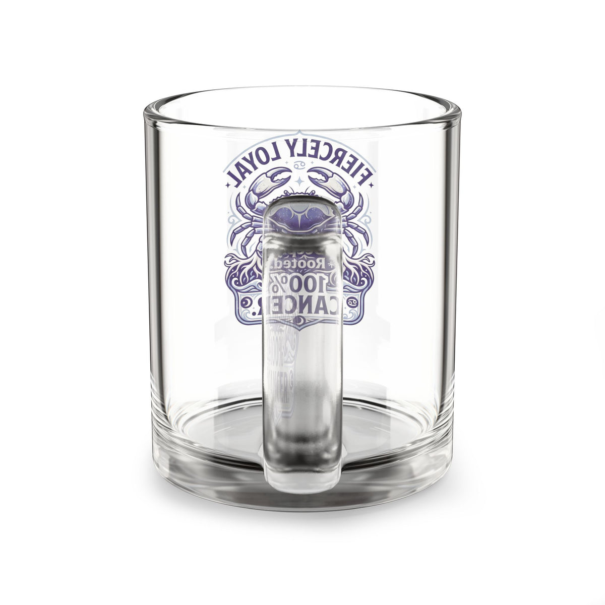 Cancer Zodiac Glass Mug — "Fiercely Loyal, Deeply Rooted" 10oz