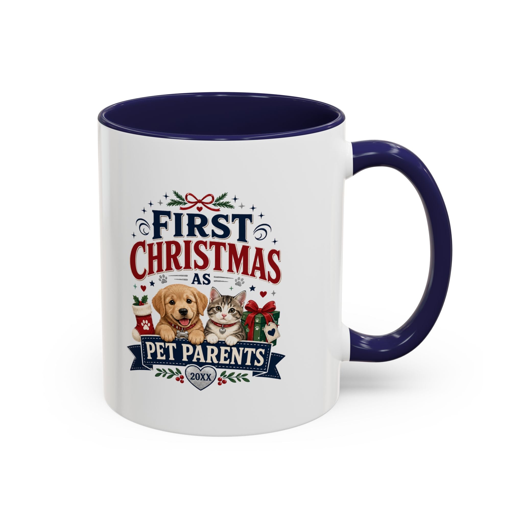 Christmas First Christmas as Pet Parents Coffee Mug — Cute Dog & Cat Holiday Gift