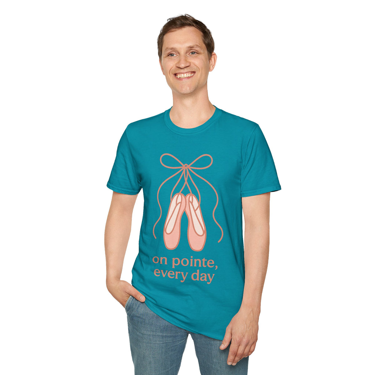 "On Pointe Every Day" Ballet Pointe Shoes Tee - Cute Coquette Balletcore Aesthetic White T-Shirt - Trending Now - September 2026