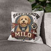 Best in Show Personalized Dog Pillowcase — Custom Name Milo, Class of 2026 Pet Decor Milo Bailey Dog Dad Mom