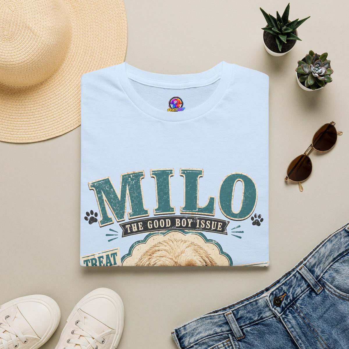 Milo "The Good Boy Issue" Dog Portrait T-Shirt