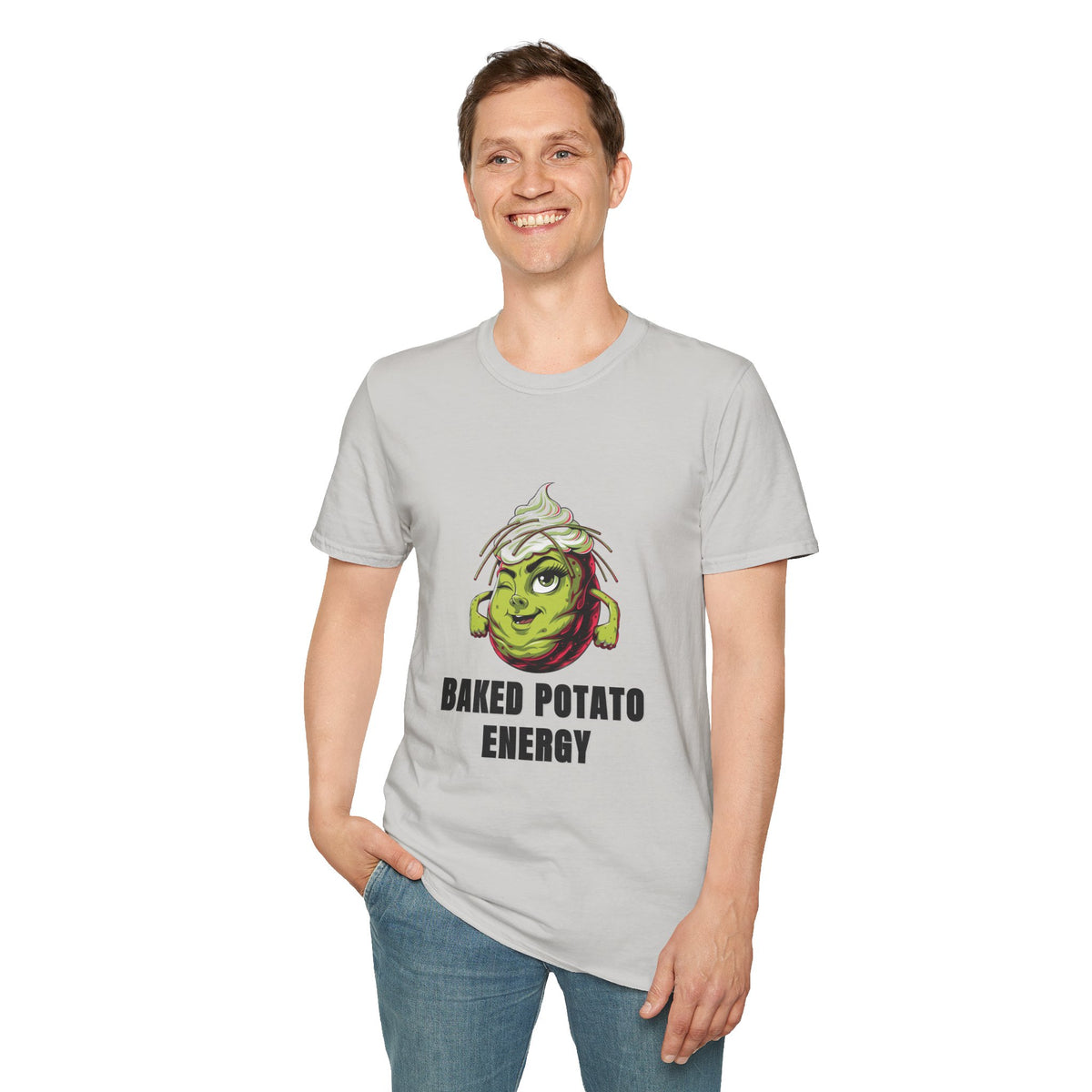 Baked Potato Energy T-Shirt — Funny Green Spud Graphic Tee - Trending Now - August 2026