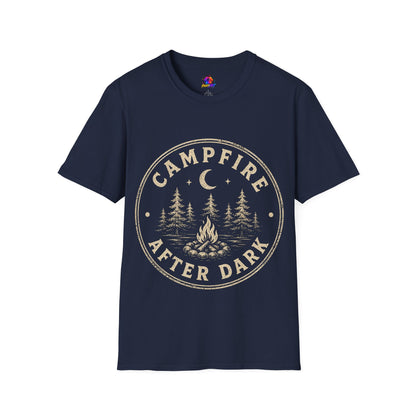 Campfire After Dark T-Shirt — Vintage Moon & Pines Camping Tee