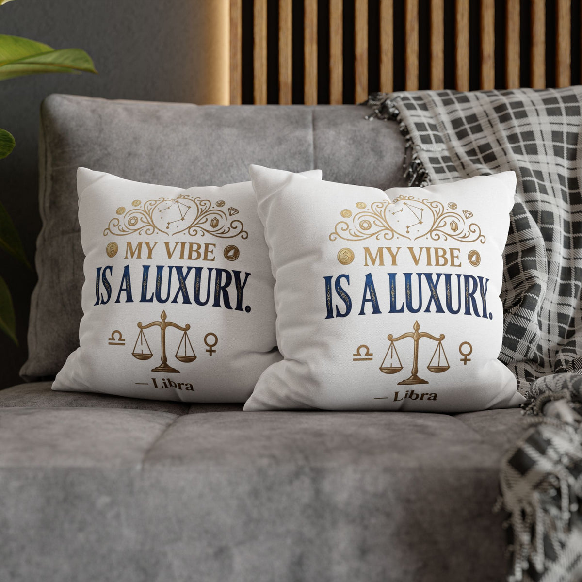 Libra Zodiac My Vibe Is A Luxury Spun Polyester Square Pillowcase