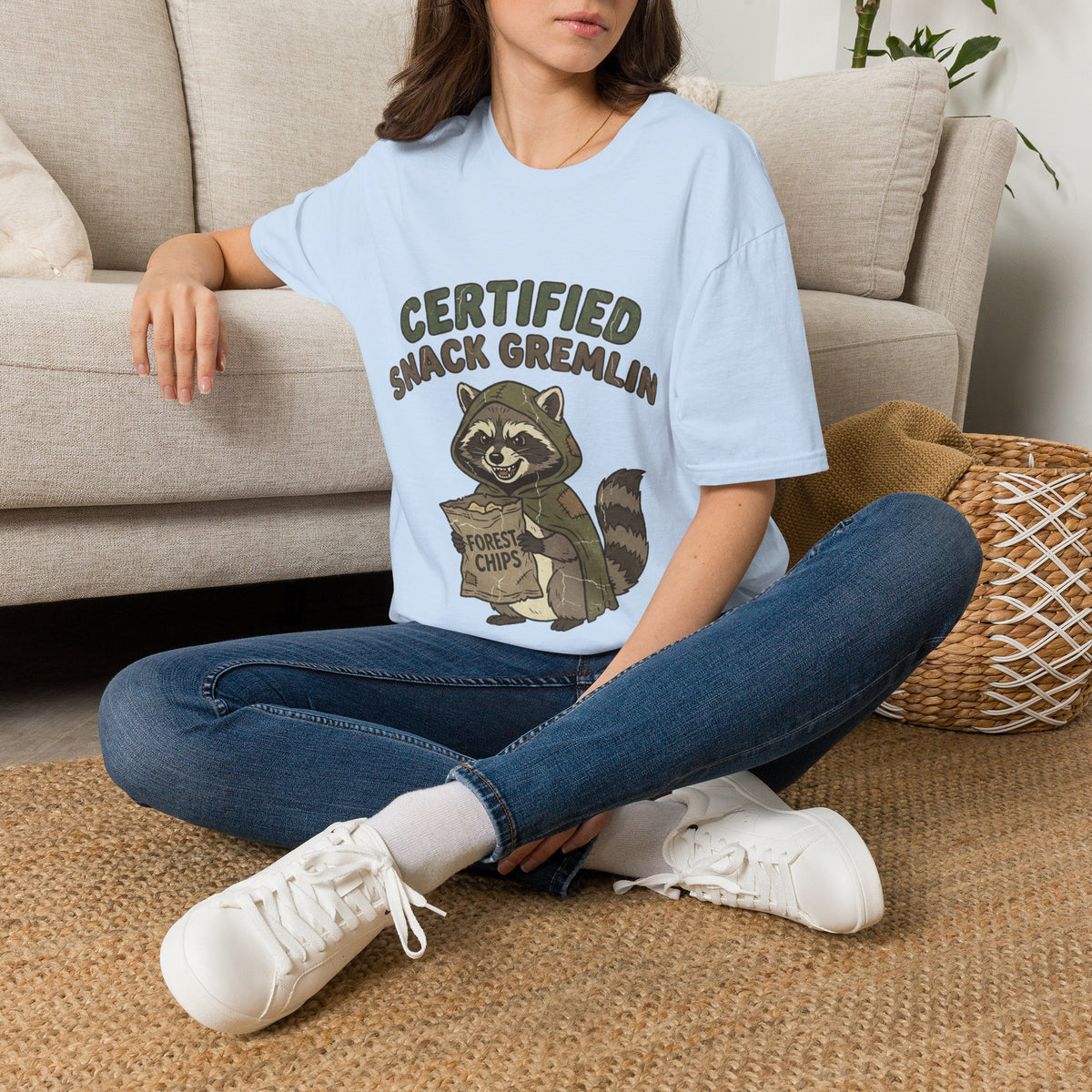 Certified Snack Gremlin T-Shirt — Funny Raccoon Snack Lover Tee