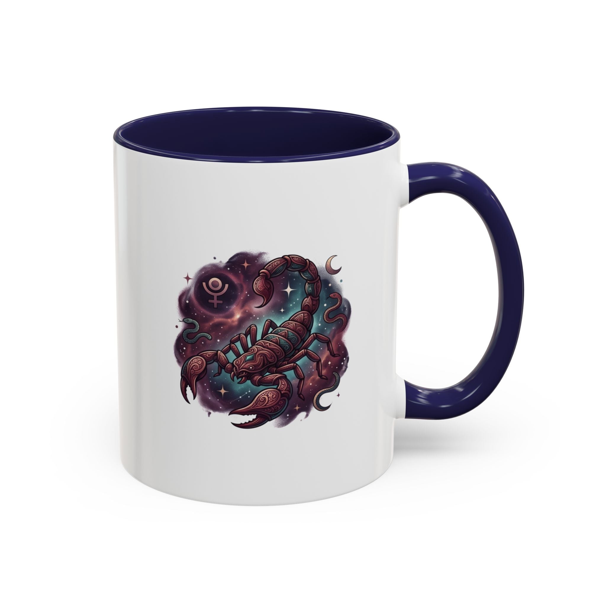 Scorpio Zodiac Accent Coffee Mug — Celestial Scorpion Astrology Design