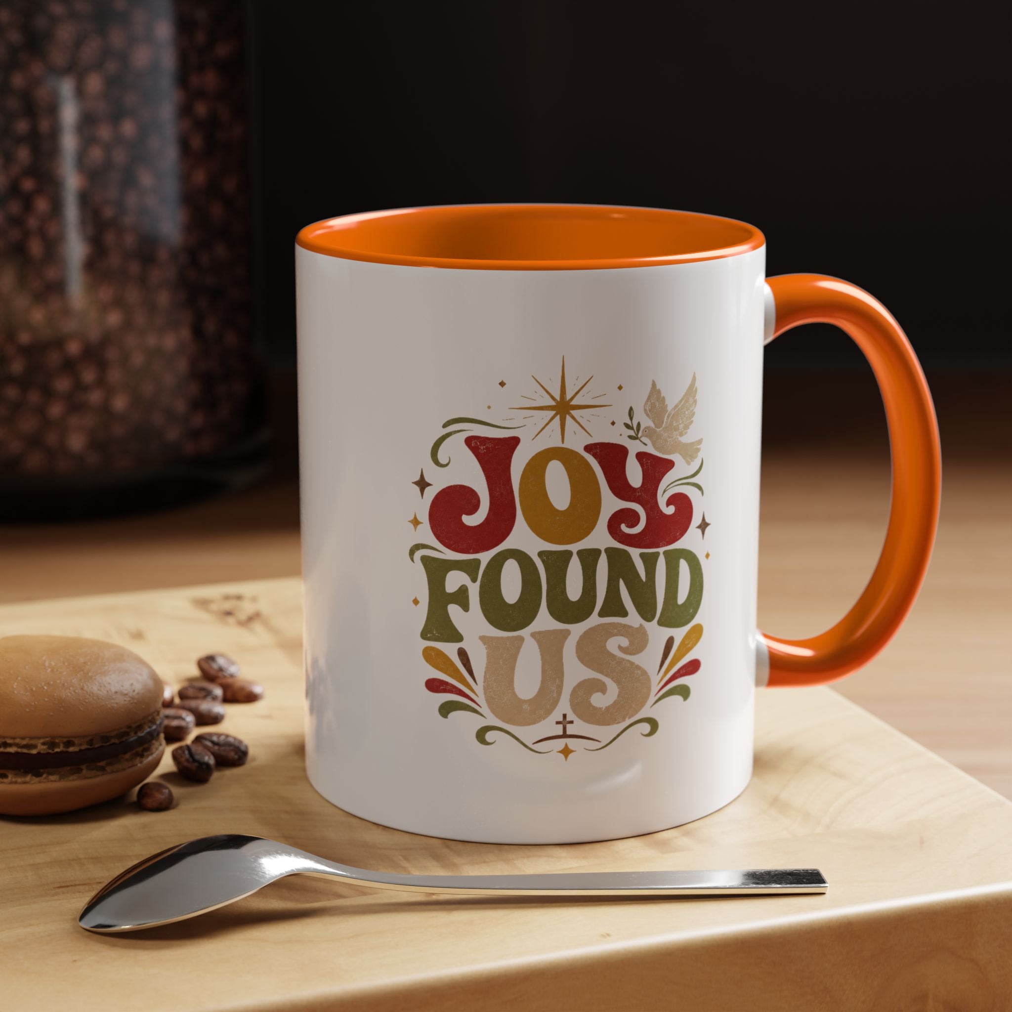 Christmas Joy Found Us Mug — Retro Holiday Coffee Cup