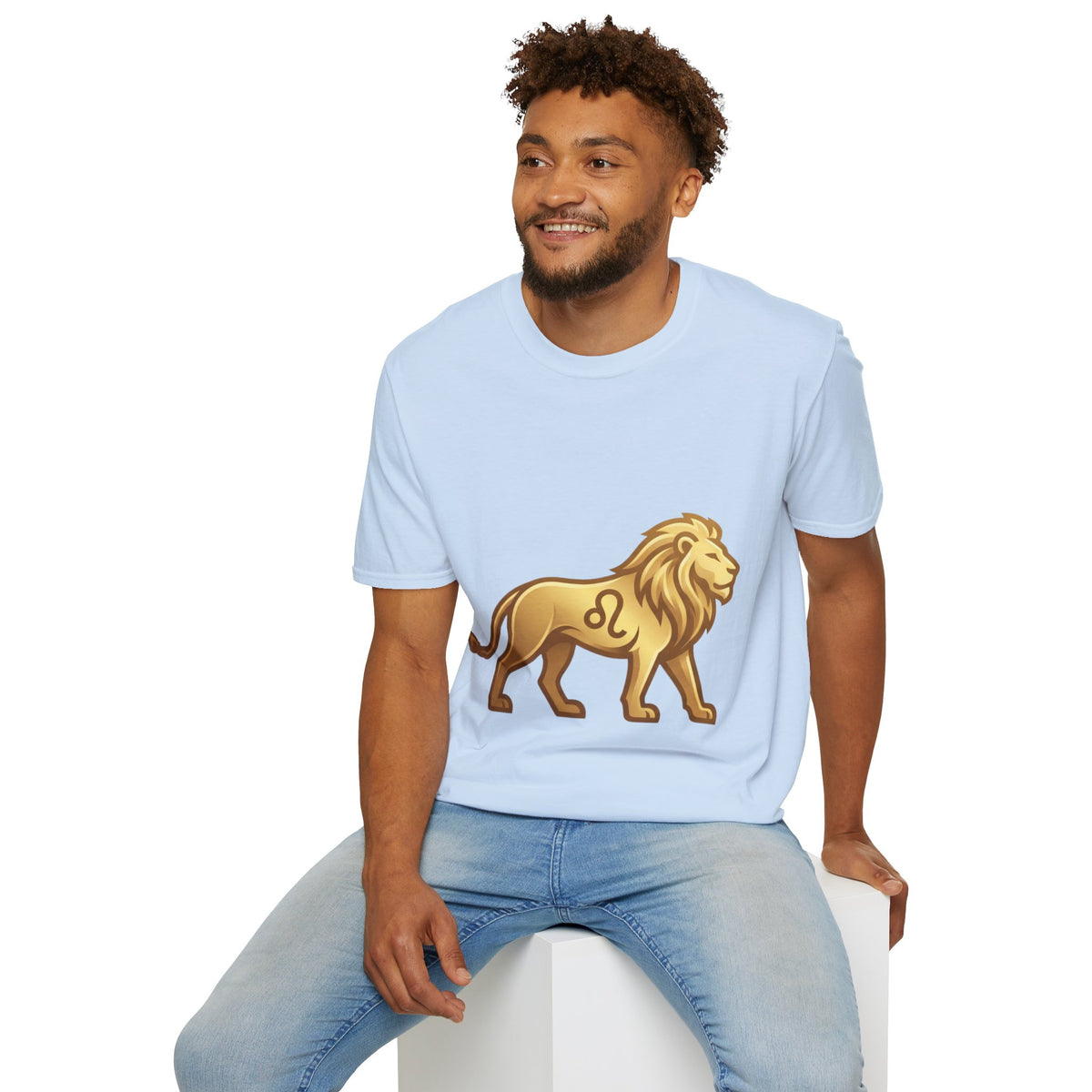 Leo Zodiac Lion T-Shirt — Gold Astrology Tee for Leo Birthdays & Zodiac Fans