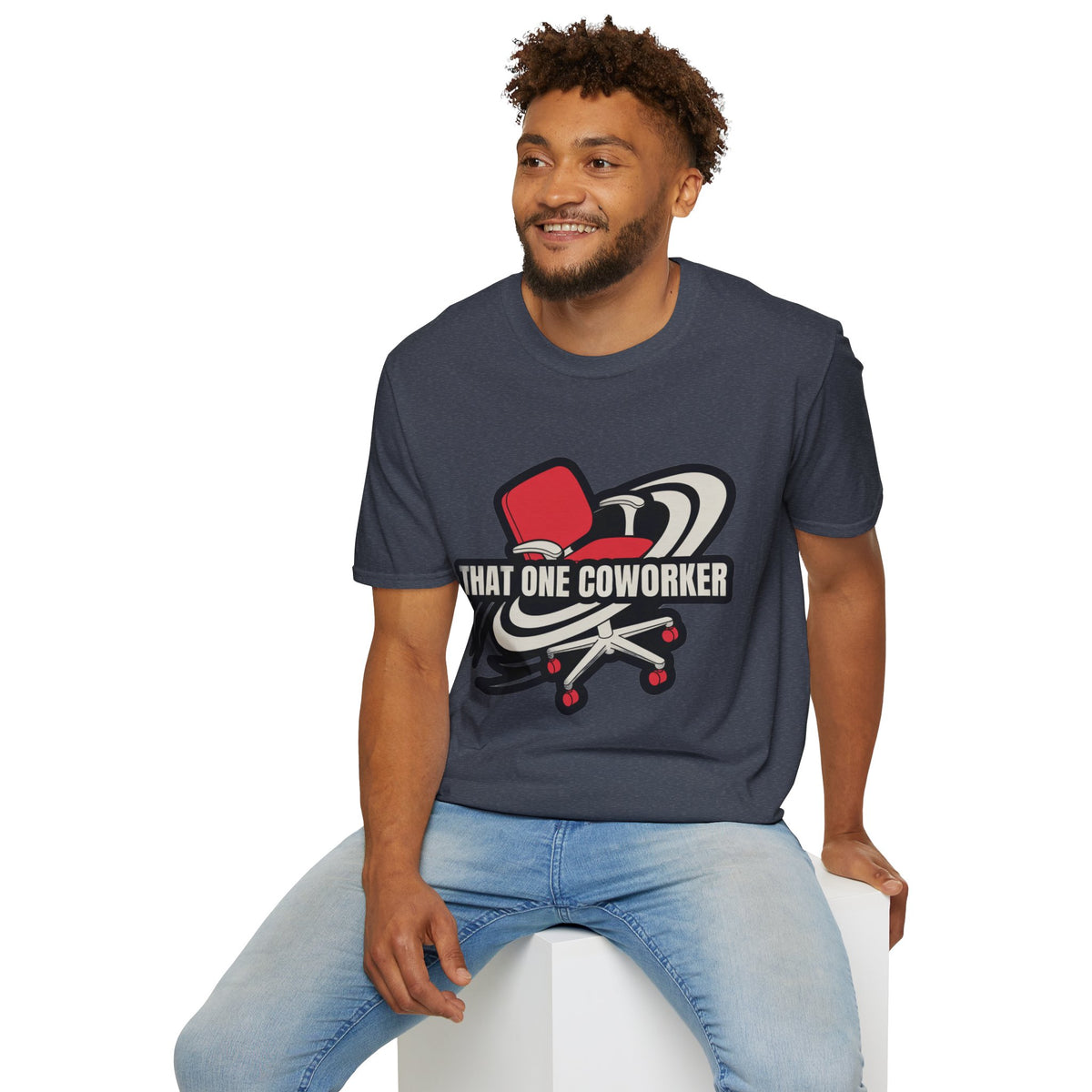 "That One Coworker" Graphic T-Shirt – Funny Office Chair Skateboard Tee - Trending Now - August 2026