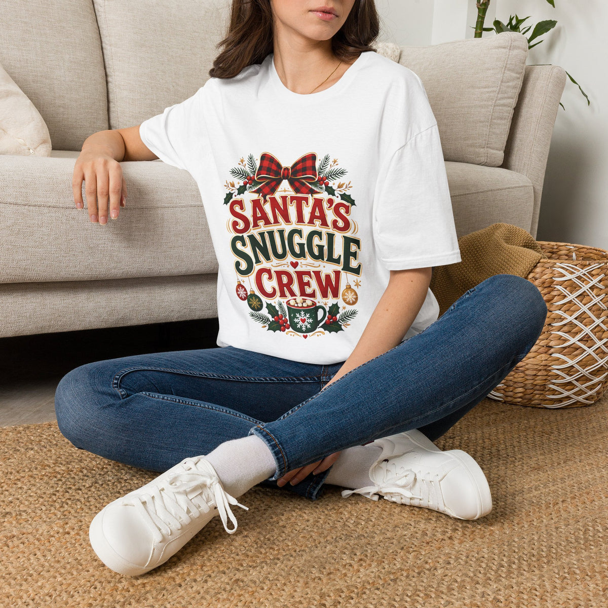 Santa's Snuggle Crew T-Shirt — Cute Christmas Holiday Tee