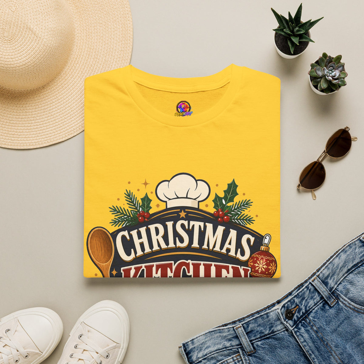 Christmas Kitchen Captain T-Shirt — Festive Holiday Cooking Tee