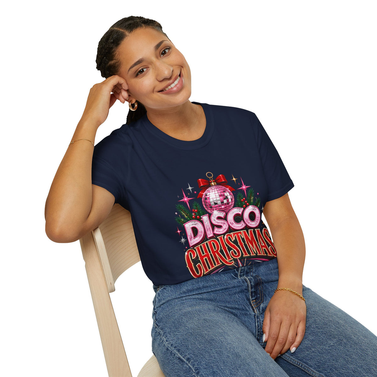 Disco Christmas T-Shirt — Retro Glitter Ornament Holiday Tee
