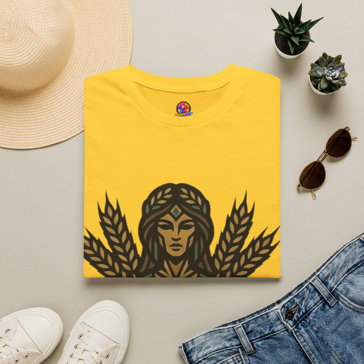 Virgo Zodiac Harvest Goddess T-Shirt — Wheat Maiden Graphic Tee