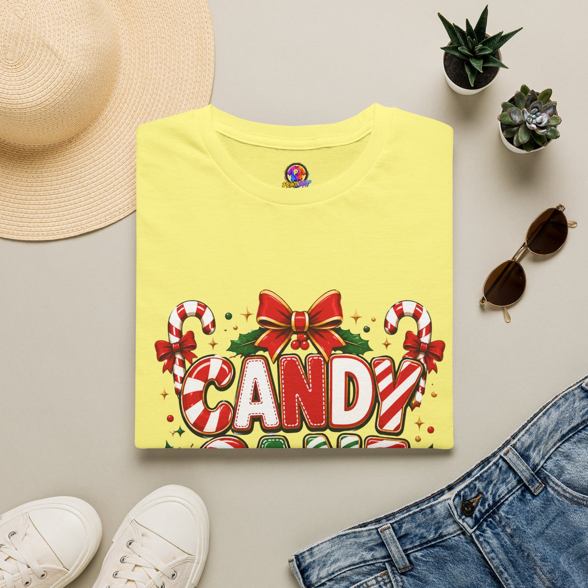 Candy Cane Crew T-Shirt — Festive Christmas Holiday Tee