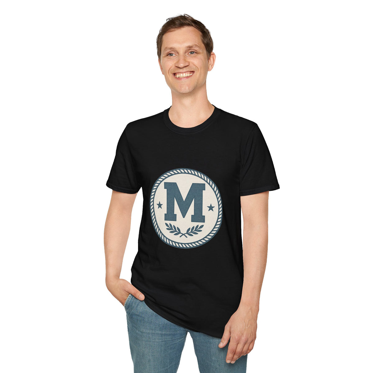 Monogram M Crest T‑Shirt — Vintage Initial Logo Tee - Trending Now - August 2026