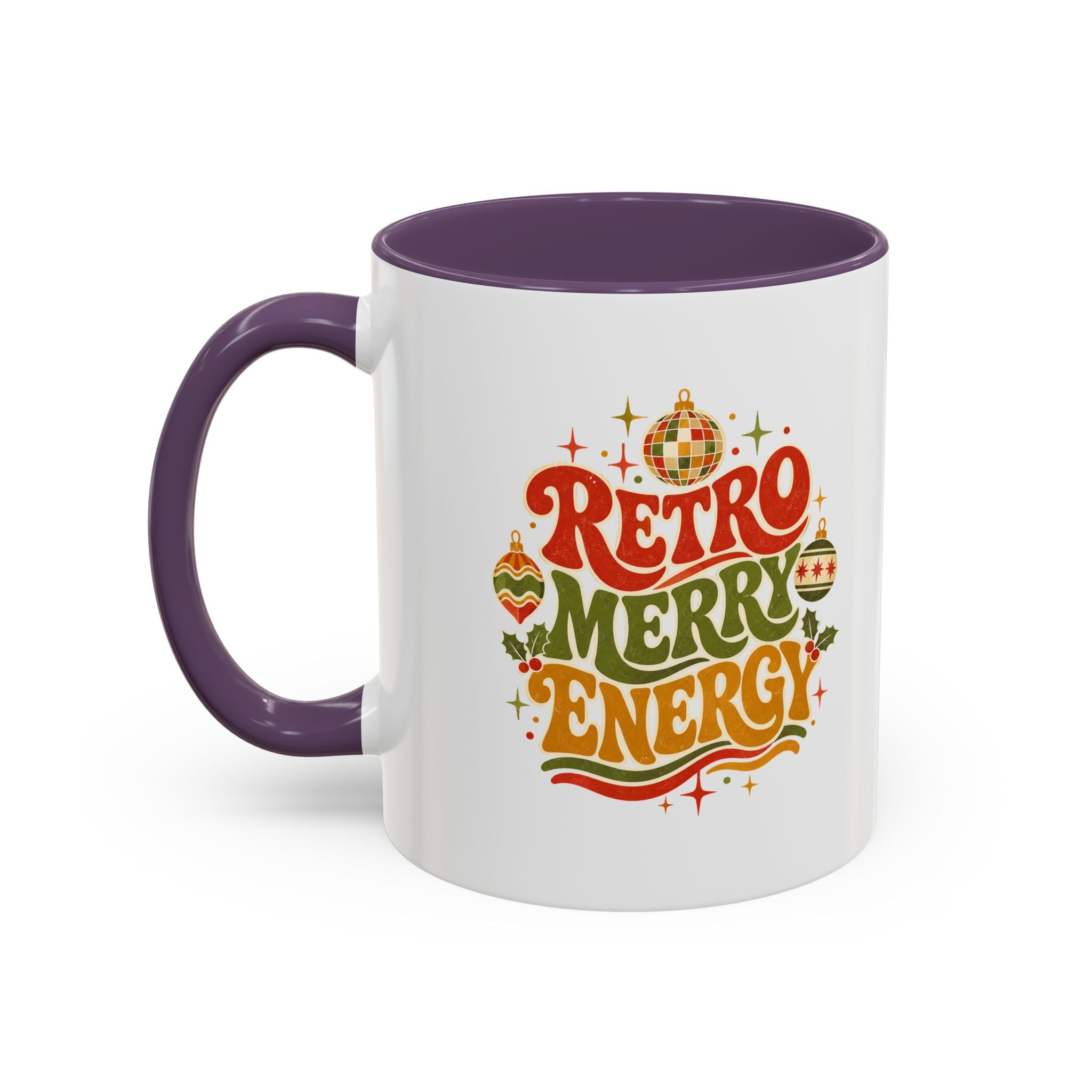 Modern Day Christmas Retro Merry Energy Coffee Mug — Festive 70s Holiday Design