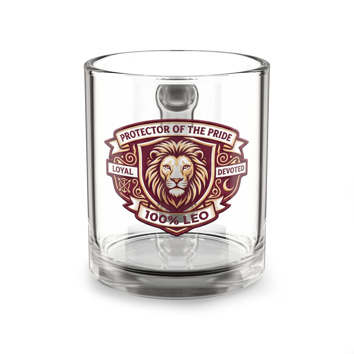 Leo Zodiac Glass Mug — 100% Leo "Protector of the Pride" Lion Design