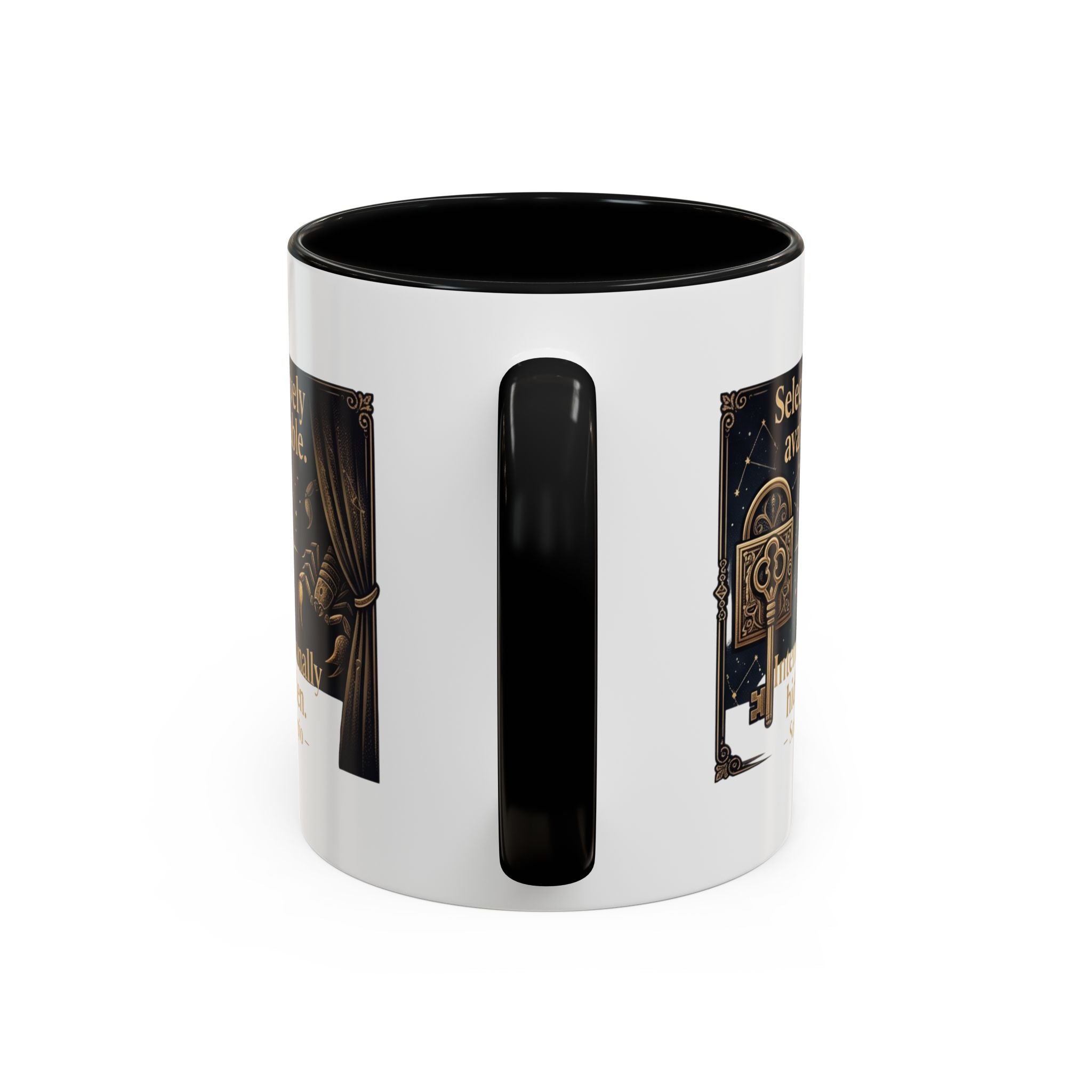 Scorpio Accent Coffee Mug — "Selectively Available, Intentionally Hidden" Zodiac Gift