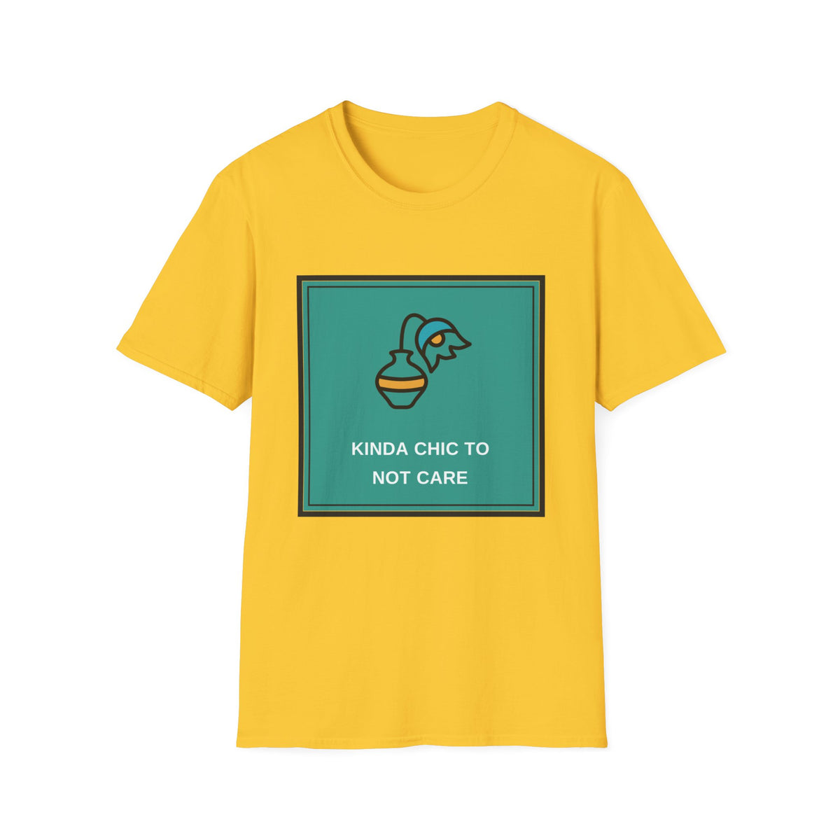 Graphic Tee — "Kinda Chic To Not Care" Minimalist Vase Design - Trending Now - August 2026