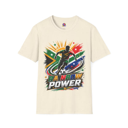 South Africa Soccer Rainbow Power T-Shirt — Colorful Football Player Graphic Tee