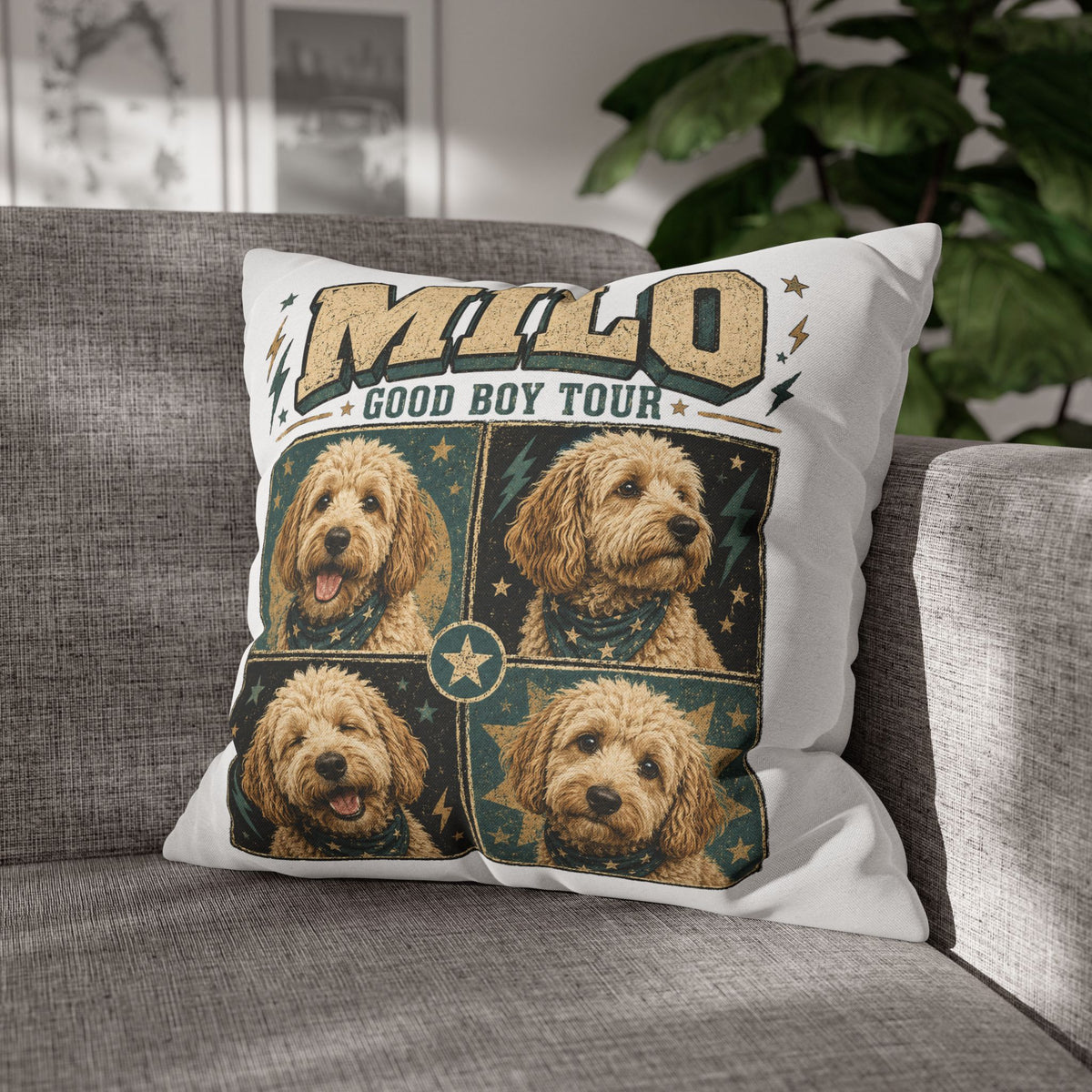 Milo 'Good Boy Tour' Decorative Pillowcase Milo Bailey Dog Dad Mom