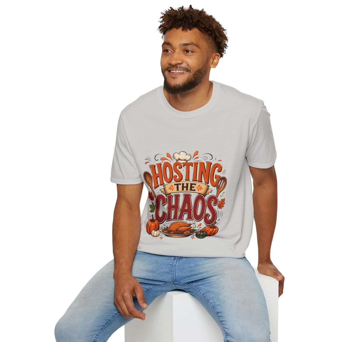 Thanksgiving T-Shirt Hosting the Chaos T-Shirt — Funny Thanksgiving Cooking Shirt for Hosts