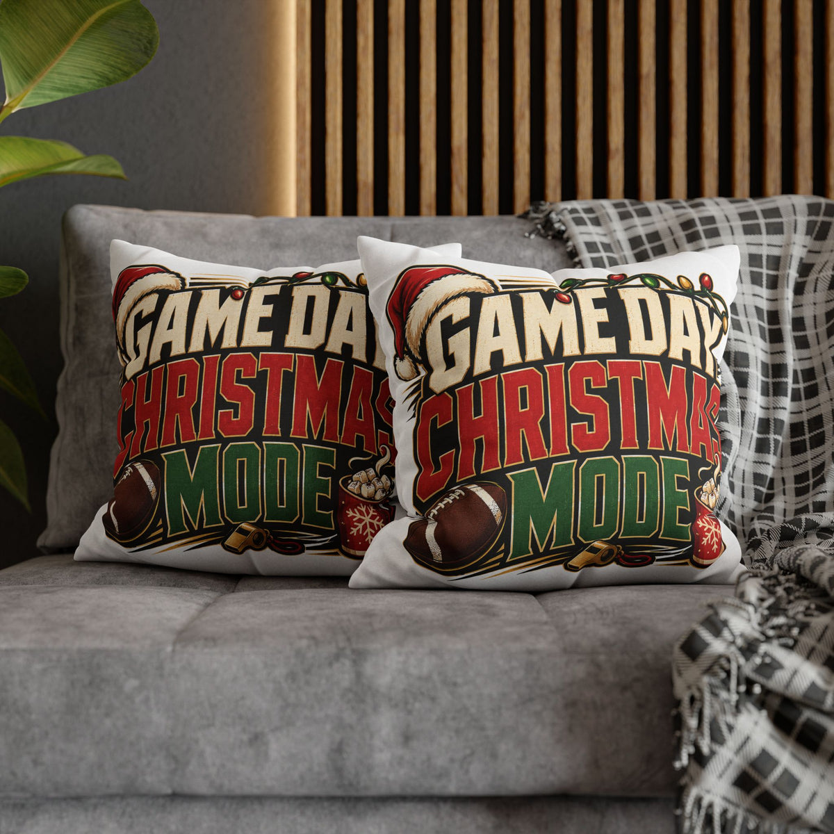 Game Day Christmas Mode Pillowcase Modern Day Christmas