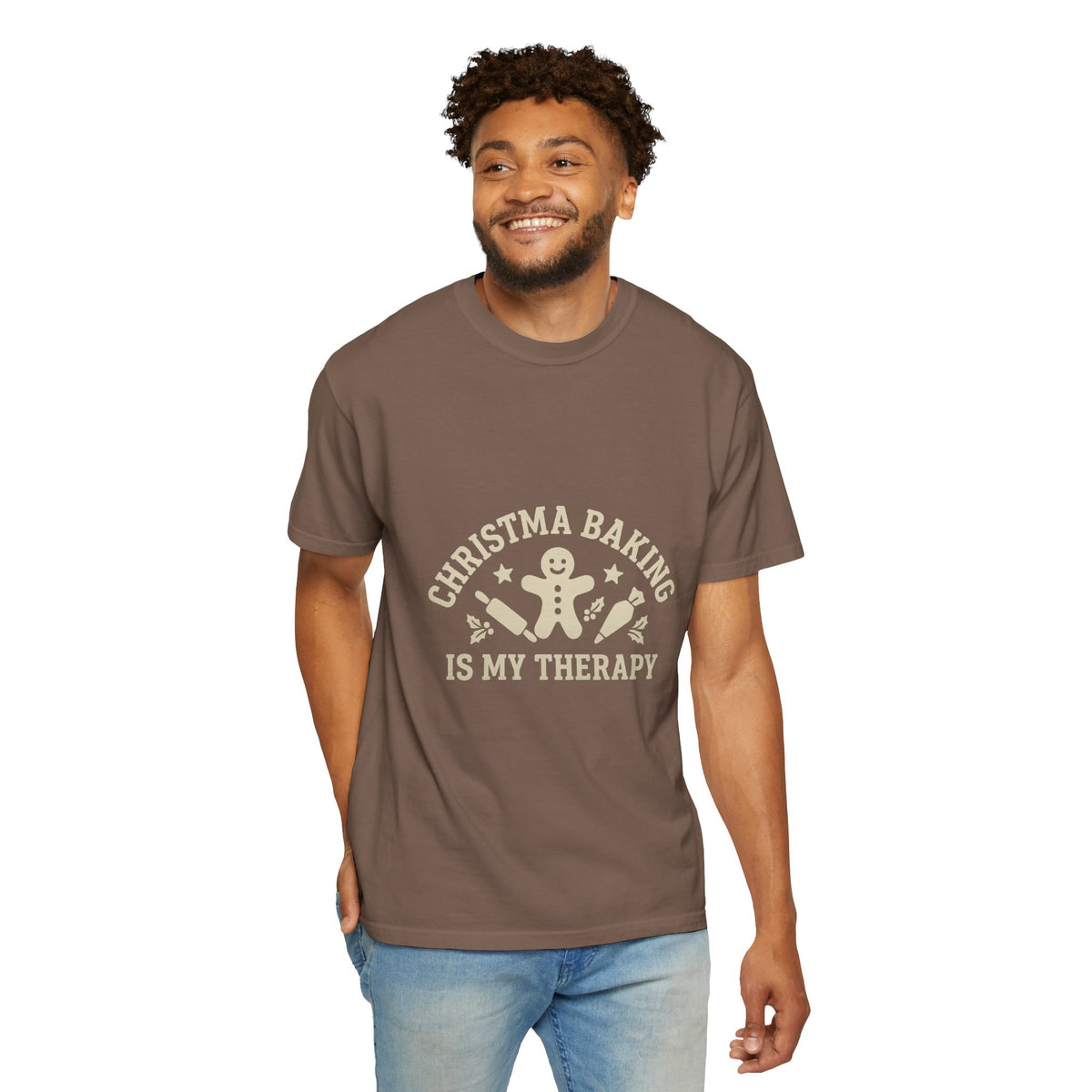 Christmas Baking T-Shirt — "Christmas Baking Is My Therapy" Gingerbread Holiday Tee- Trending Now - October 2026