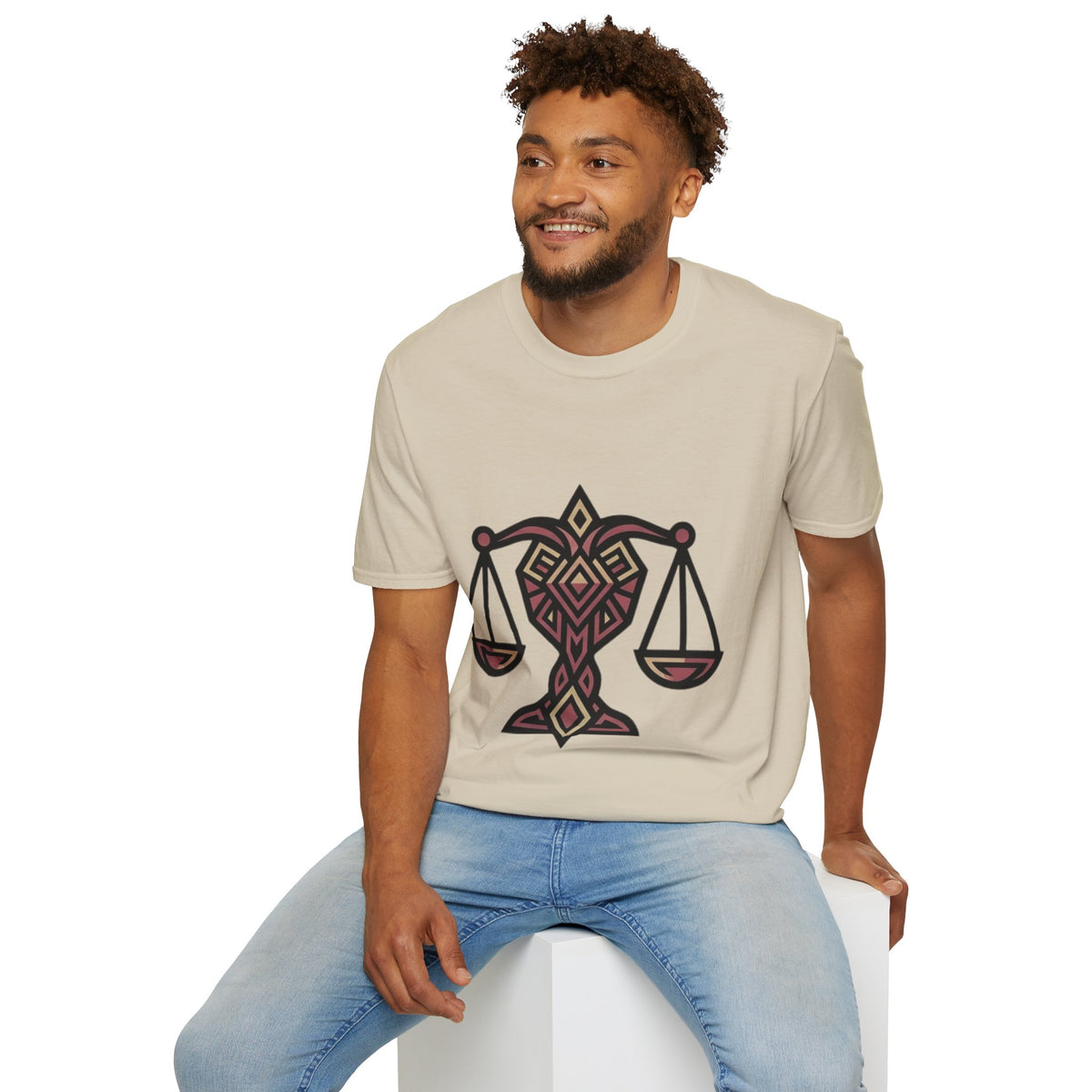 Libra Scales T-Shirt — Geometric Zodiac Libra Tee