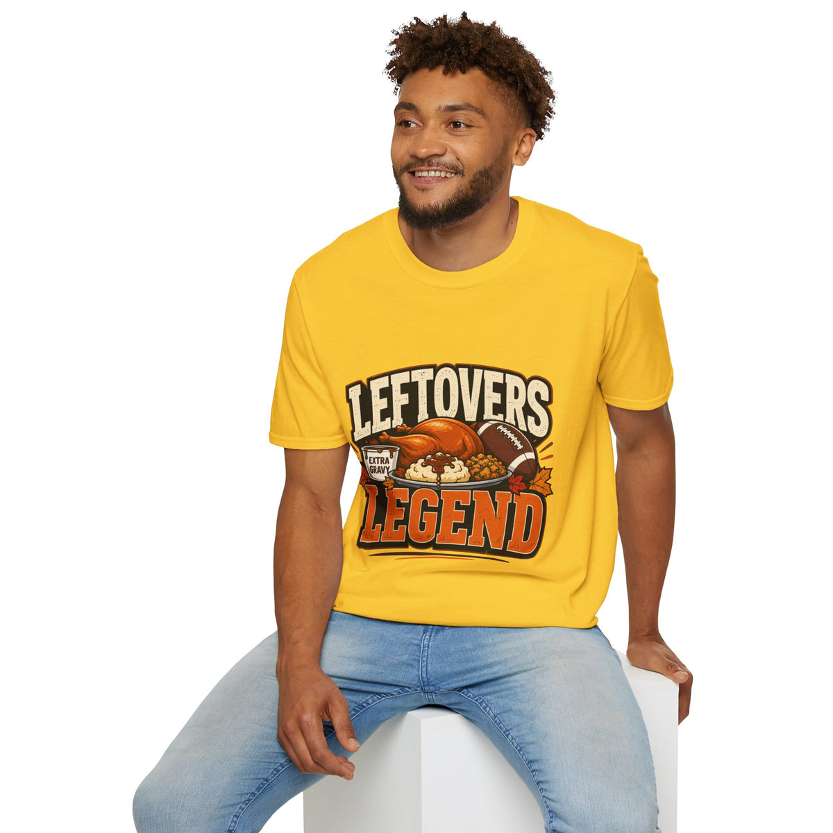 Thanksgiving T-Shirt Leftovers Legend T-Shirt — Thanksgiving Football Turkey Graphic Tee