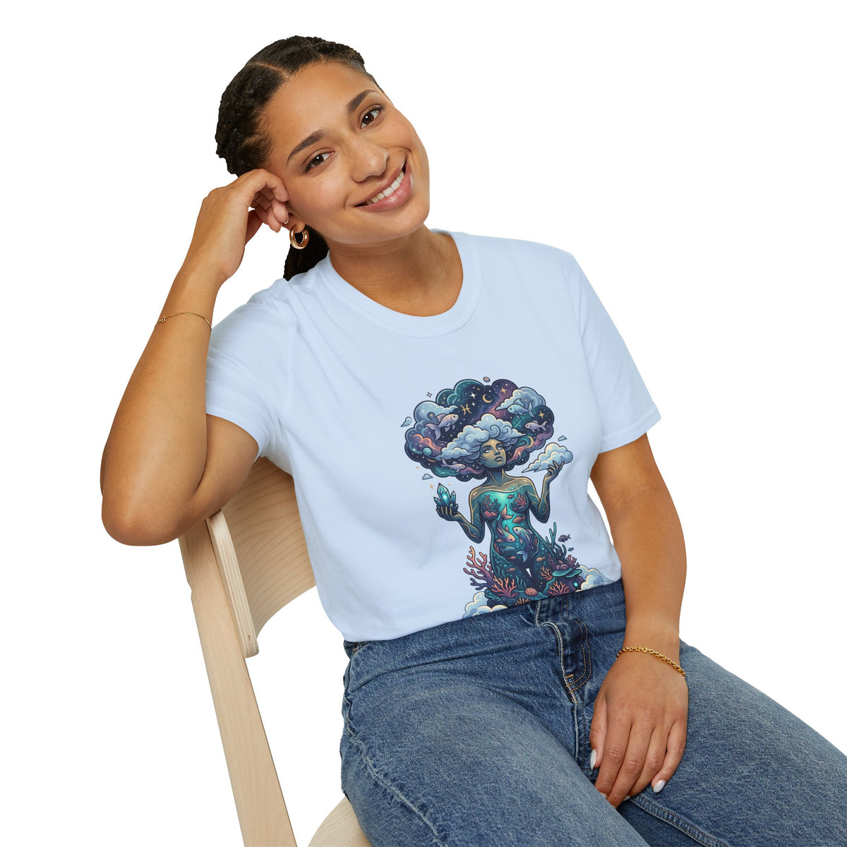 Dreamscape Goddess T-Shirt — 'Head in the Clouds' Surreal Art Tee