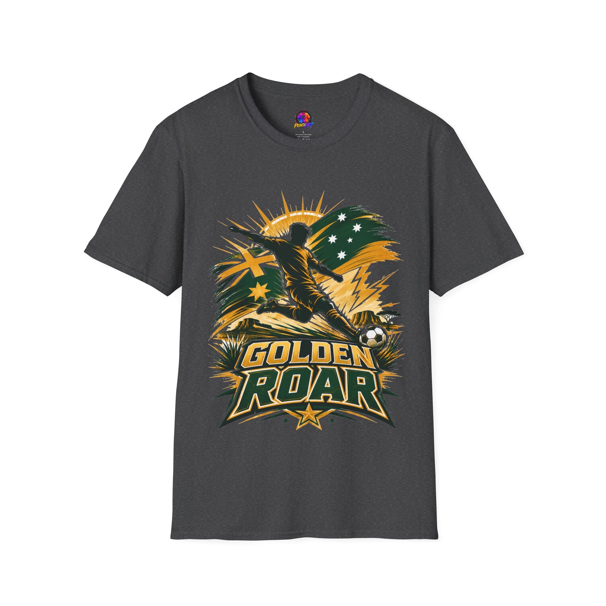 Australia Golden Roar Soccer T-Shirt — Australian Football Fan Tee