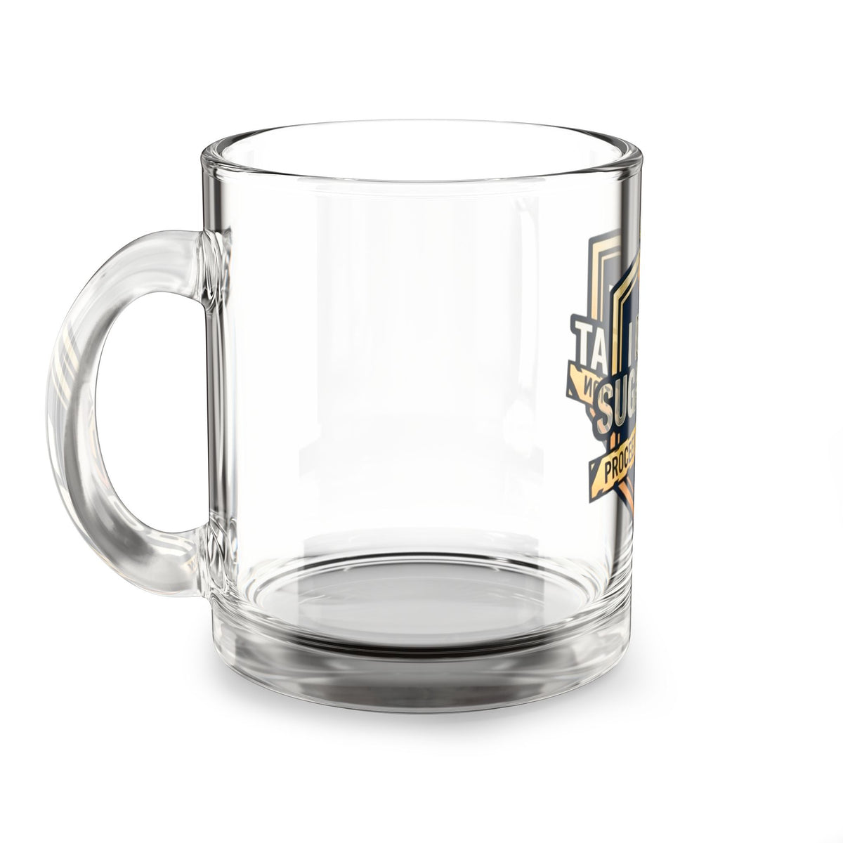 Sagittarius Glass Mug  I Don't Sugarcoat Glass Mug — 'Proceed With Caution' Novelty Coffee Cup