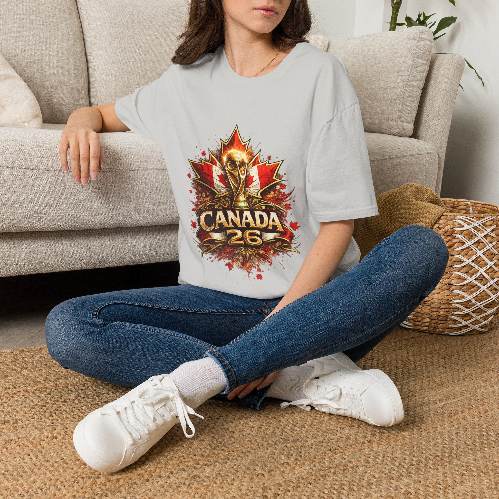 Canada World Cup T‑Shirt — Maple Leaf Soccer Trophy 26