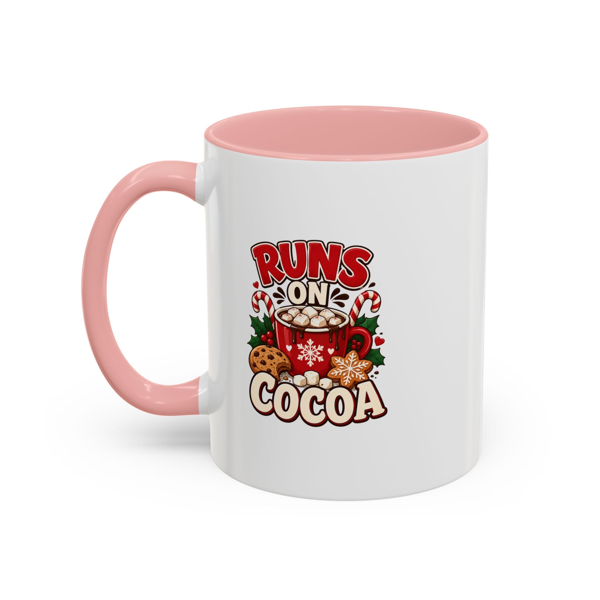 Runs on Cocoa Accent Coffee Mug — Holiday Hot Cocoa Gift
