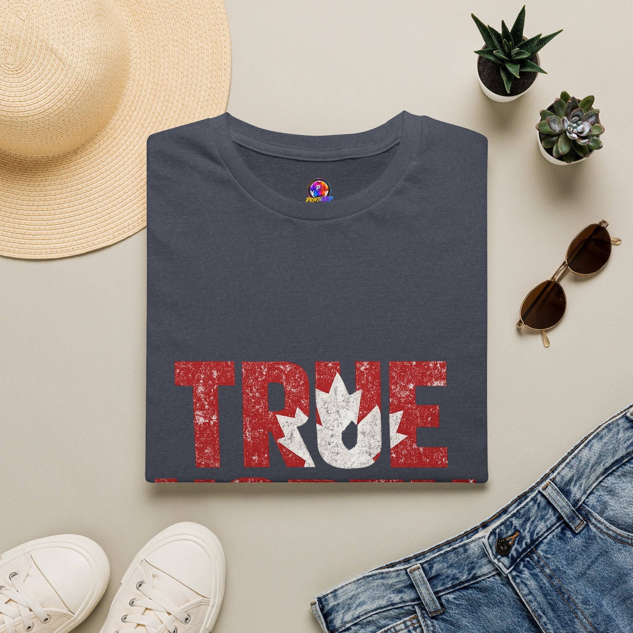 Canada True North Football T-Shirt — Vintage Canadian Maple Leaf Team Tee