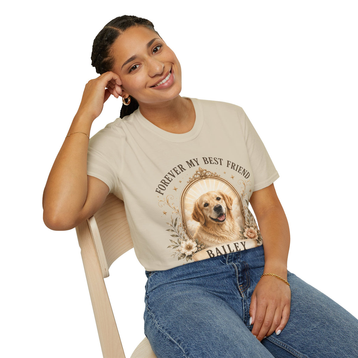 Dog Memorial T-Shirt — "Forever My Best Friend" Personalized Pet Tribute