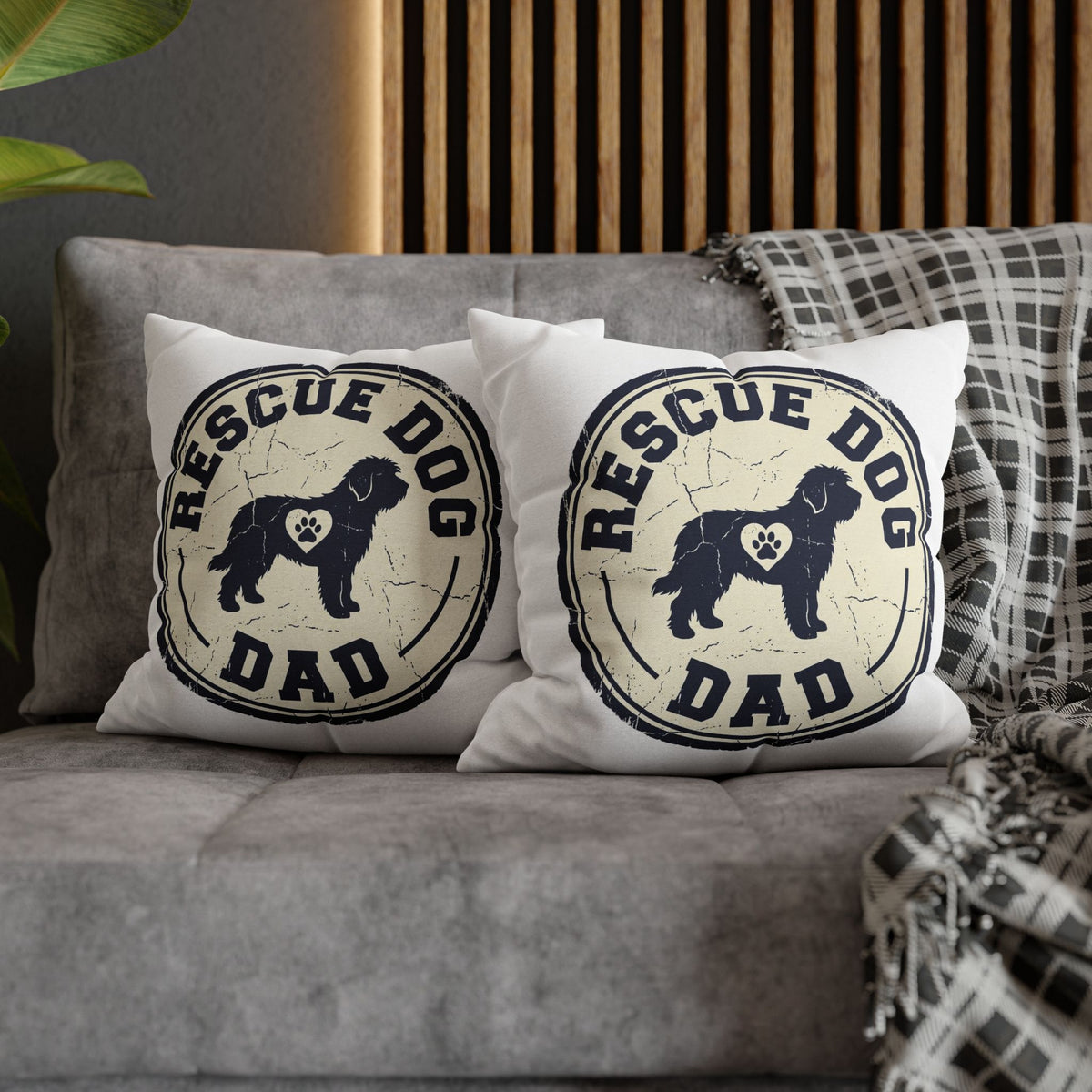 Funny Rescue Dog Dad Pillowcase