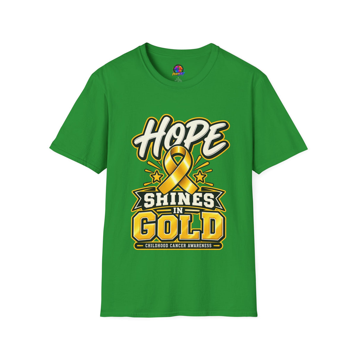 Hope Shines in Gold T-Shirt — Childhood Cancer Awareness Tee