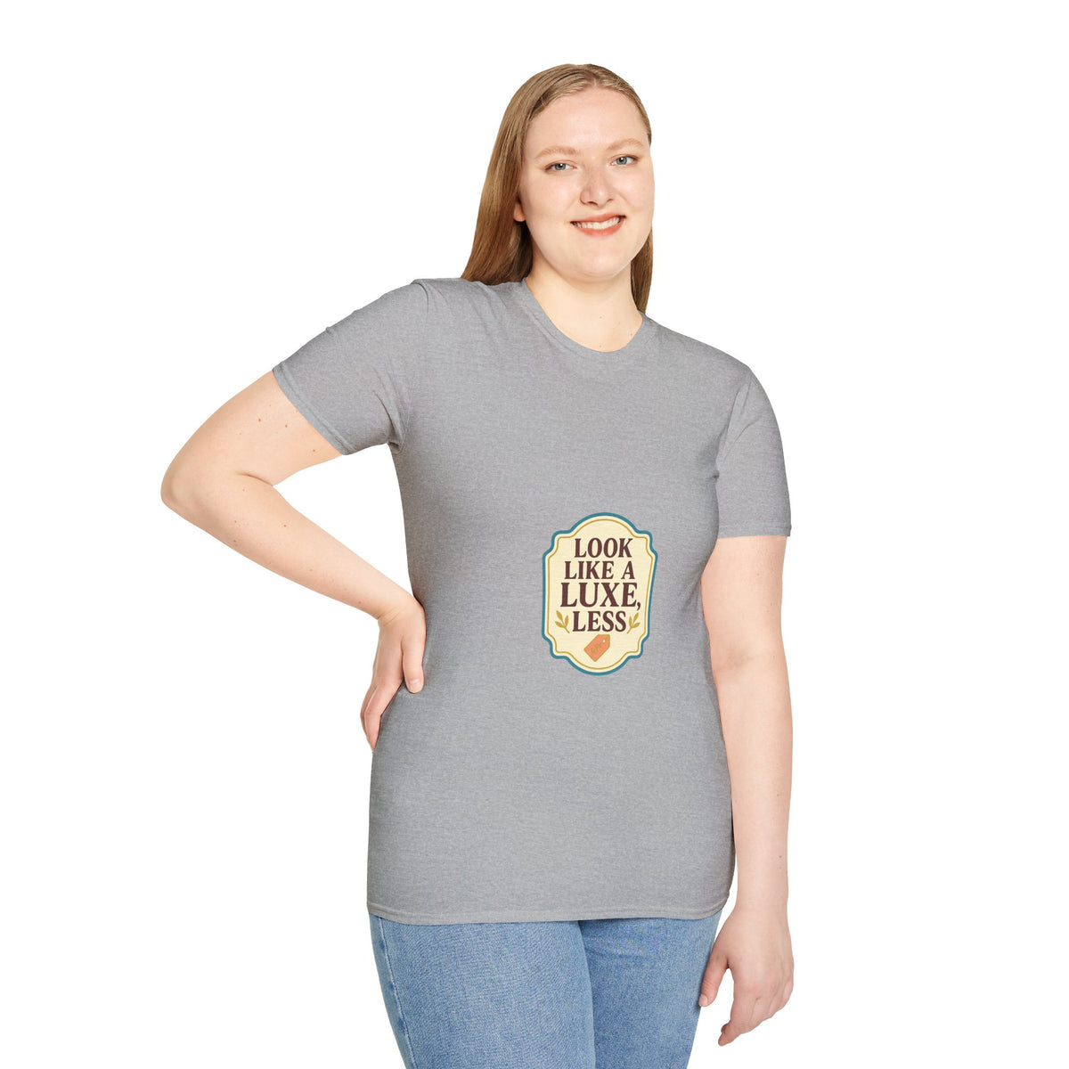 T-Shirt — "Look Like a Luxe Less" Retro Badge Graphic Tee - Trending Now - October 2026