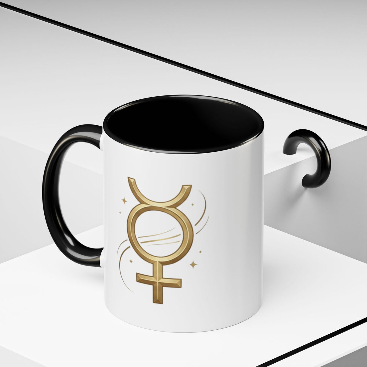 Virgo Zodiac Mercury Mug — Gold Zodiac Astrology Coffee Cup