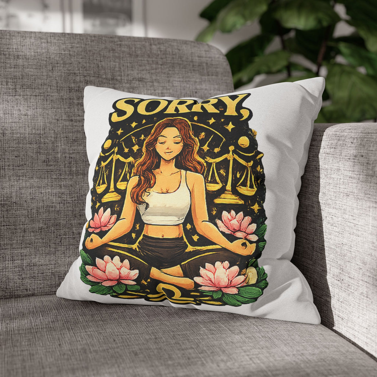 Libra Zodiac Sorry Libra Spun Polyester Square Pillowcase