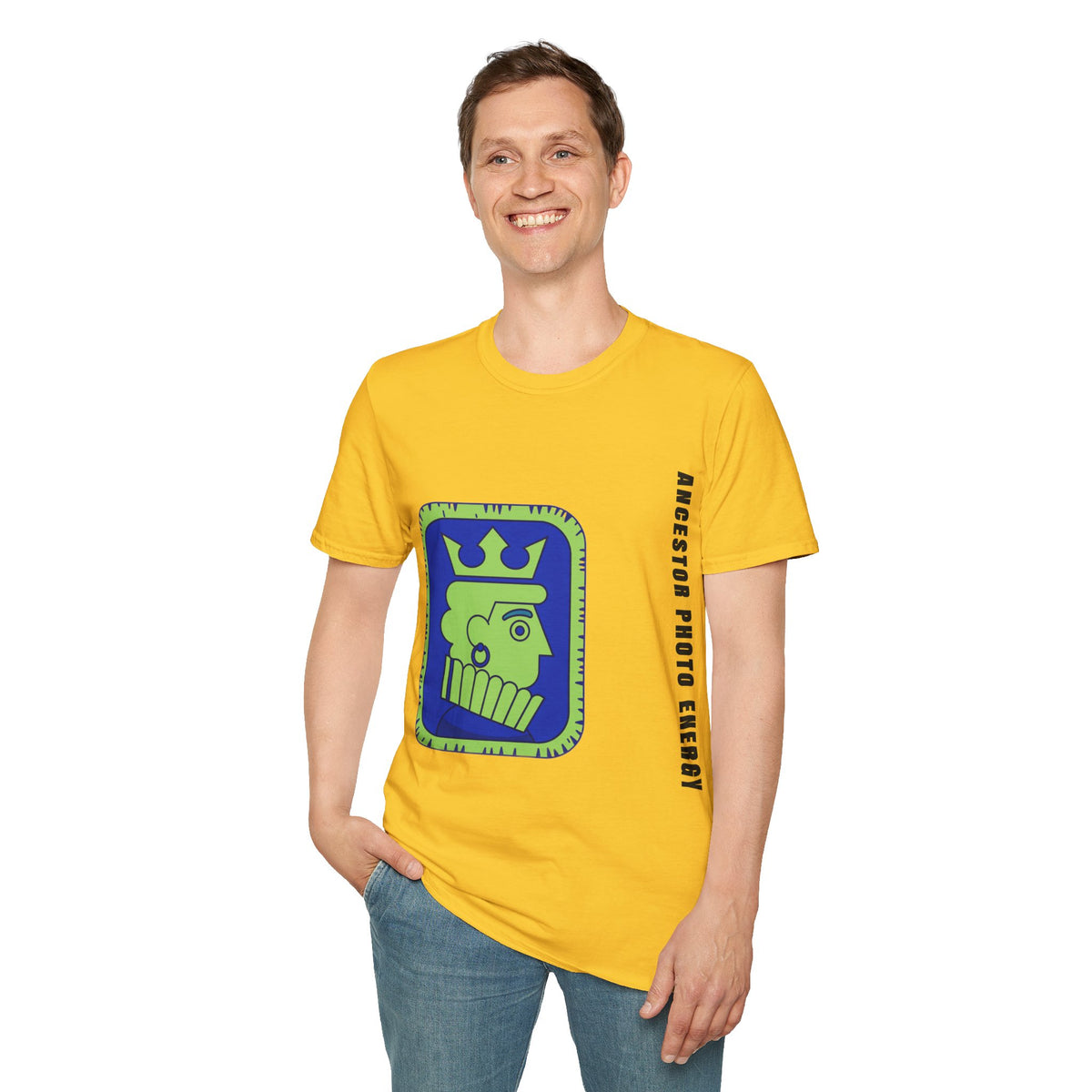 King Checkerboard Graphic T‑Shirt — Bold Green & Blue Chess King Design - Trending Now - September 2026