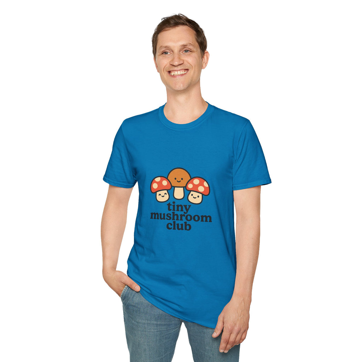 Cute Mushroom Trio T-Shirt — Smiling Toadstool Graphic Tee - Trending Now - August 2026