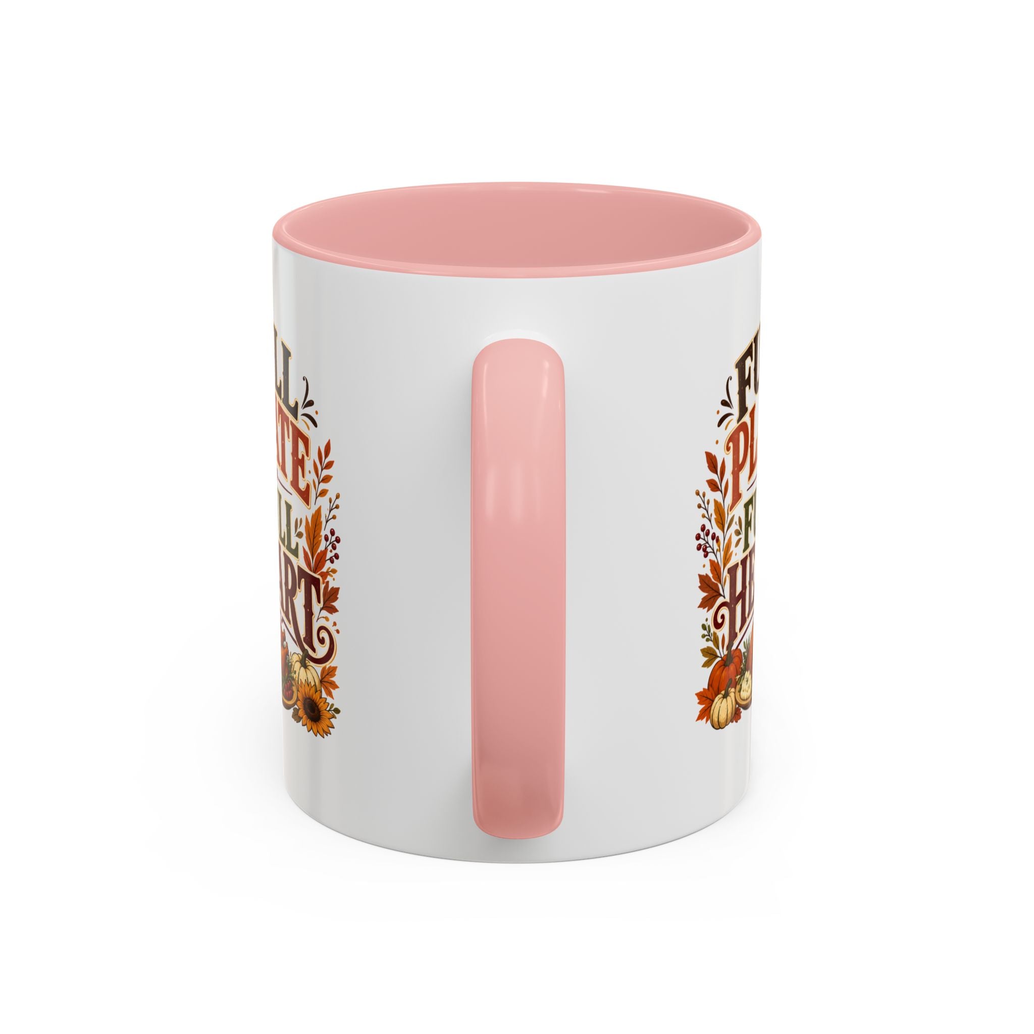 Thanksgiving Mug Full Plate Full Heart Accent Coffee Mug — Fall Thanksgiving Harvest Tea Cup